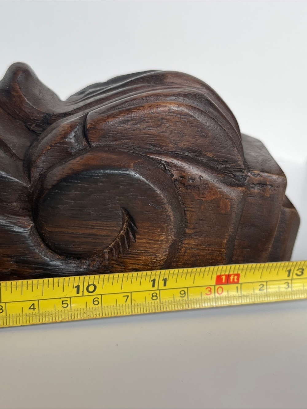 Solid Wood Dark Brown Wall Display Shelf Bracket - Classic Carved Accent - Picture 10 of 12
